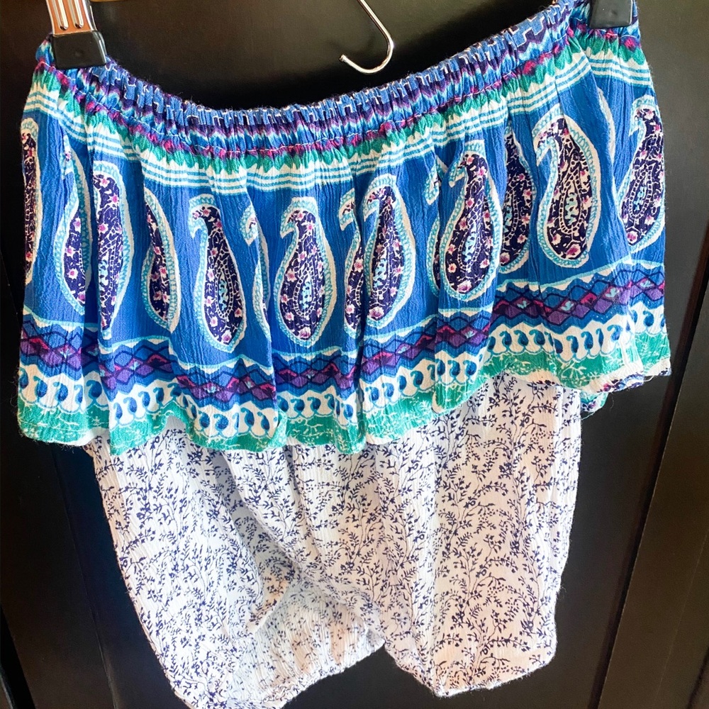Colorful strapless crop top
